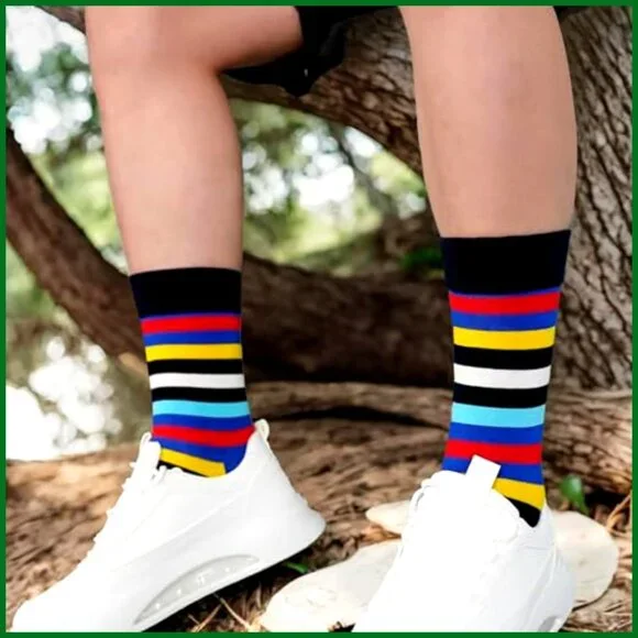 36 Pairs Cotton Crew Socks Random Pattern Unisex Bulk Pack